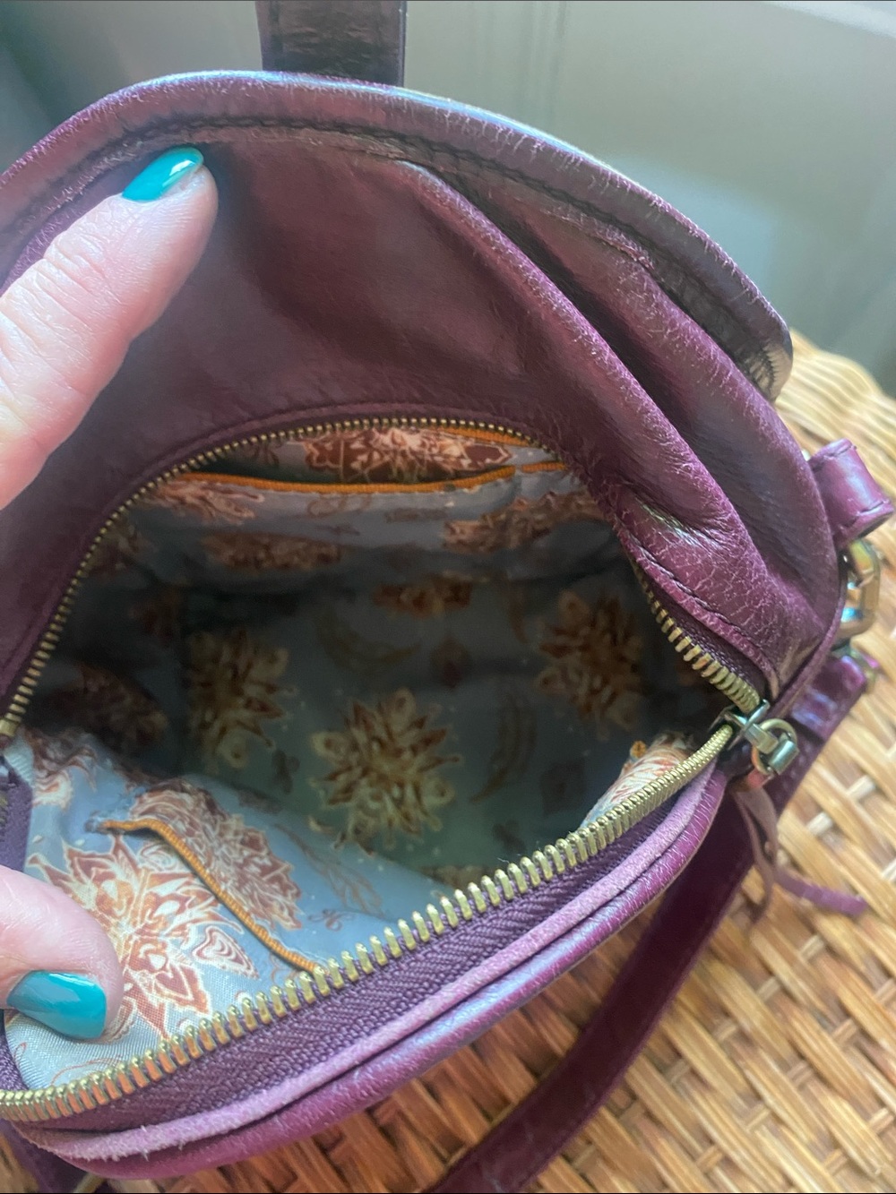 HOBO Plum Leather Crossbody Bag with Gold Hardware - Picture 2 of 7